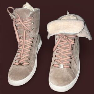 UGG Starlyn Fawn Sheepskin High Top Ankle Sneakers